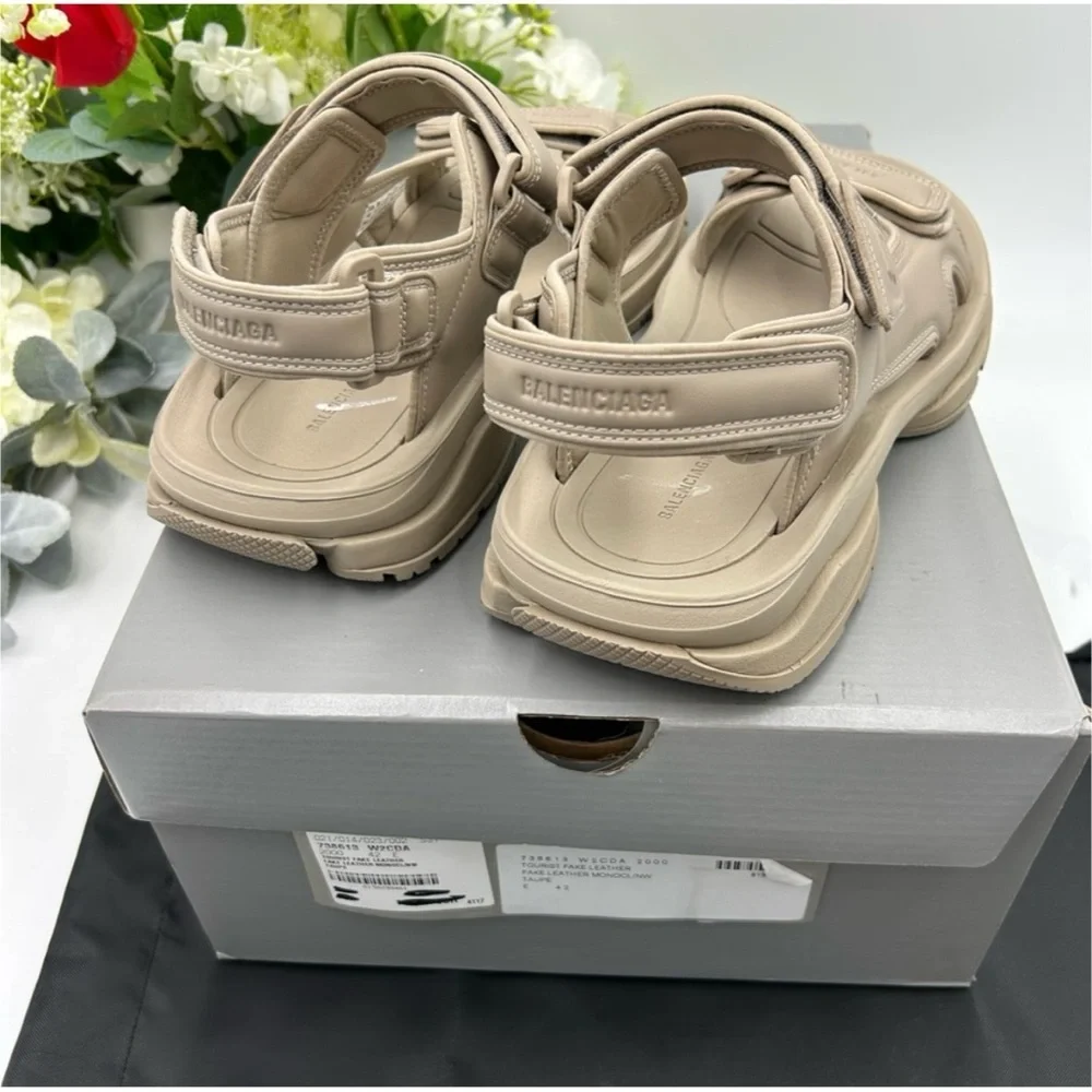 Men's Balenciaga tourist sandals, size 11